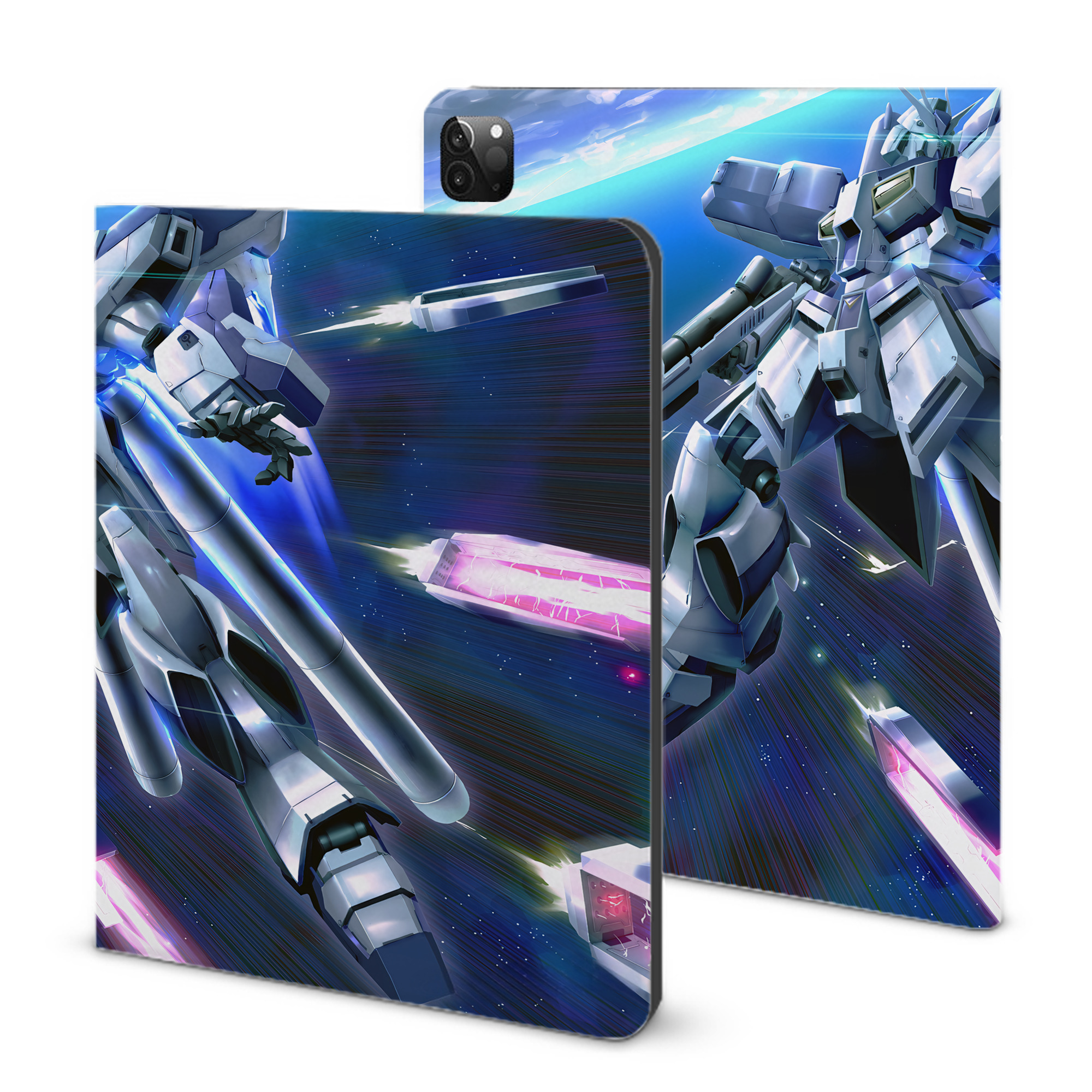 （画像用） 機動戦士ガンダム Mobile Suit Gundam IPadケース ペンホルダー付き ブックスタイルデザイン